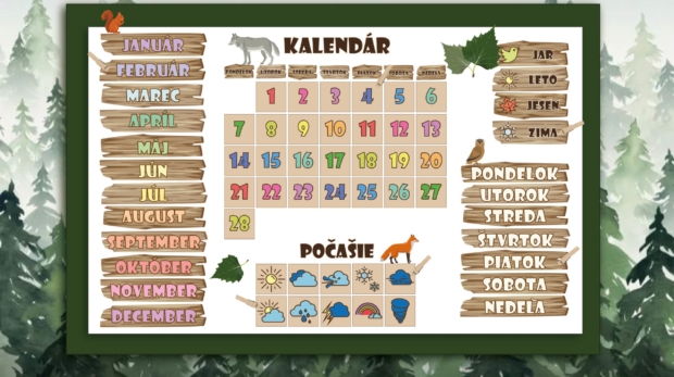 kalendar les obrazok edukacny material edukacna grafika